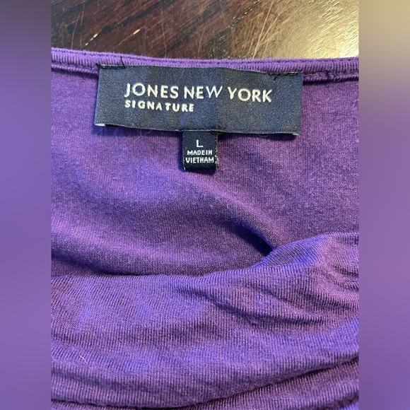 Jones New York Signature 3/4 Sleeve Cowl Neck Shirt - Picture 4 of 8